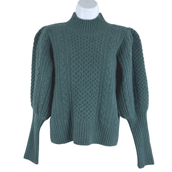 Sea New York Juliette Cable Knit Sweater XS Forest Green Wool NWT FS-1447 - Picture 1 of 10